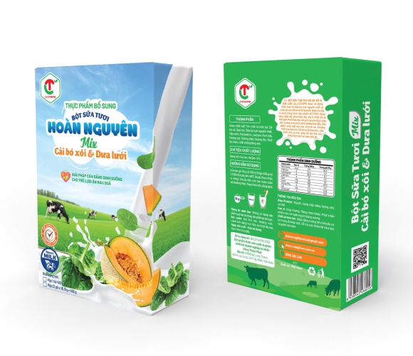 BỘT SỮA TƯƠI MIX CẢI BÓ XÔI & DƯA LƯỚI